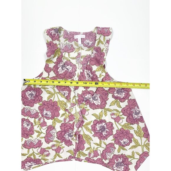Leith Floral Sleeveless Top Ruffles Racerback Fairy Prairie Cottage Size Small - Picture 8 of 12